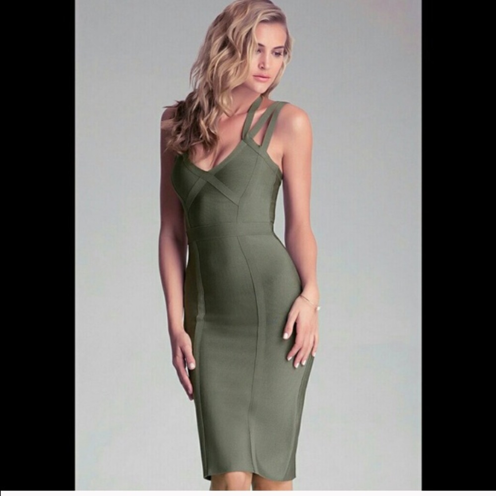 Bebe 3 Strap Midi Dress